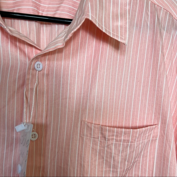 Pink and white striped casual button-down shirt - Picture 2 of 4